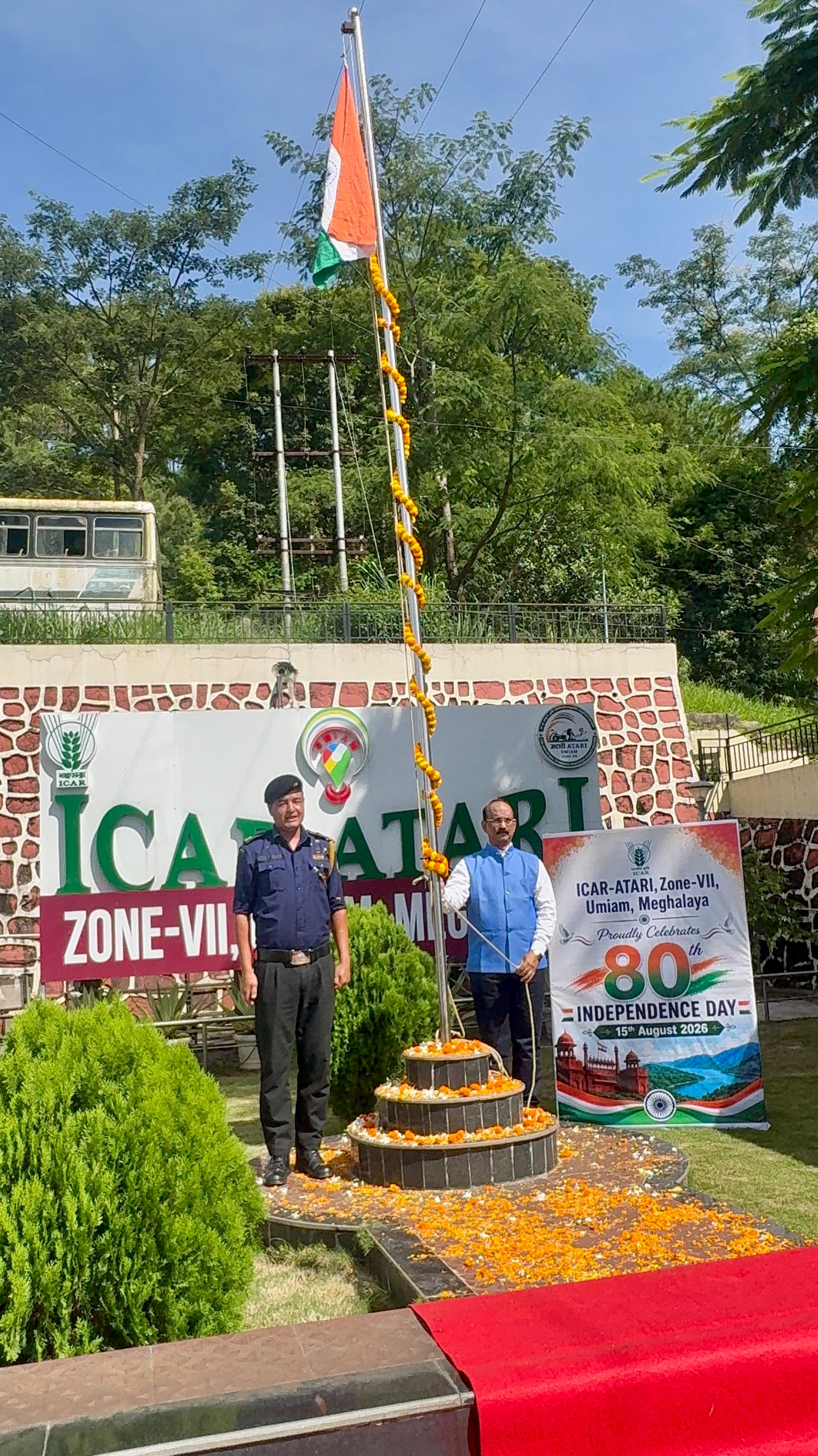 Celebration of the 80th Independence Day – 2026 at ICAR–ATARI, Zone-VII, Umiam